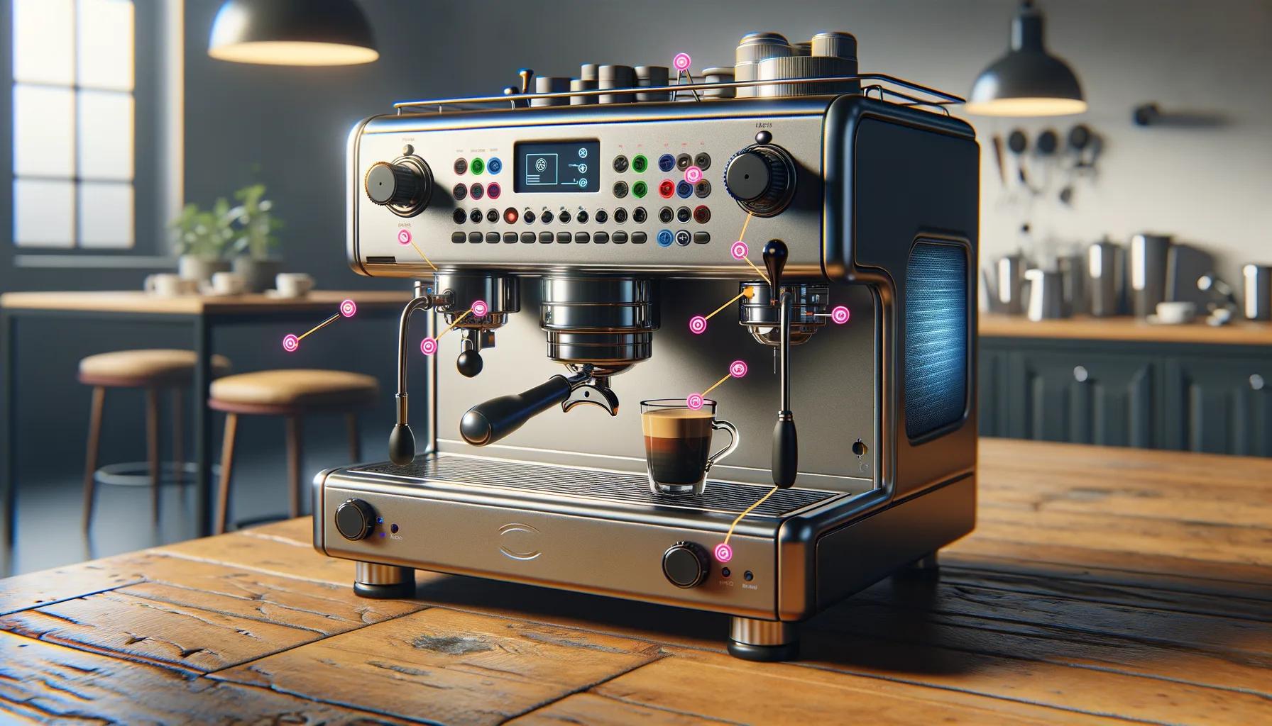 Erklaerung der wichtigsten Funktionen und Bedienelemente einer Espressomaschine