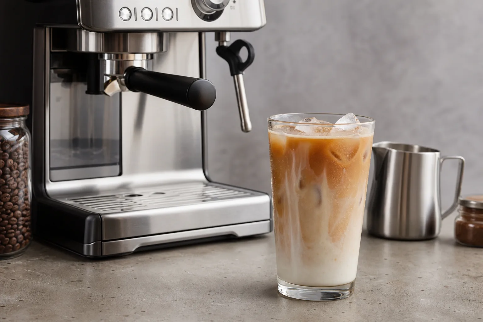 Iced Latte mit der Espressomaschine: Rezept fuer heisse Tage